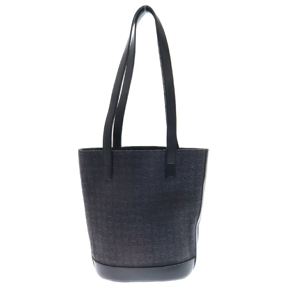 美品【セリーヌ】ロゴキャンバストートバッグ CELINE セリーヌ ロゴ トートバッグ キャンバス 黒 レディース