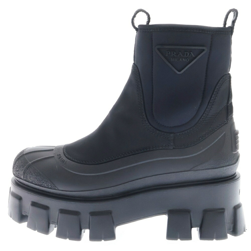 PRADA プラダ セール ロゴ プラットフォーム ブーツ ブラック 楽天市場】PRADA(プラダ) サイズ:6 1/2 モノリス スクエアトゥ