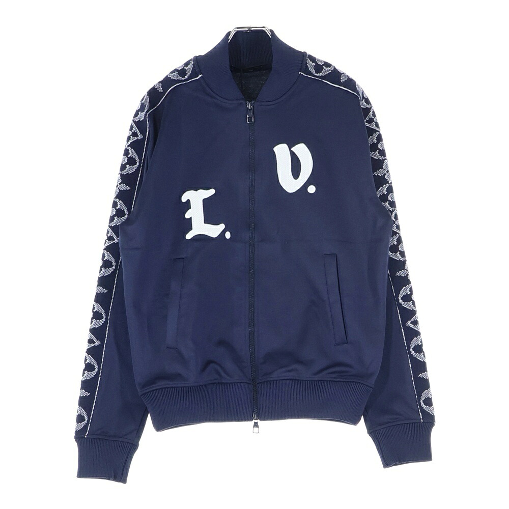 LOUIS VUITTON(ルイヴィトン) 24SS LVロゴ刺繍 フラワーバンドトラックトップ ジップアップジャケット ネイビー RM241MQ ZSC HQY45W【中古】【程度S】