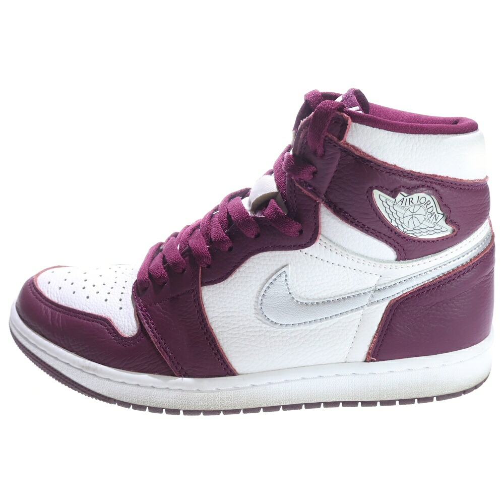 NIKE(ナイキ) AIR JORDAN 1 HIGH OG BORDEAUX エアジョーダン1 ハイカットスニーカー ボルドーワイン US9/27.0糎 パープル 555088-611【中古】【座標軸B】