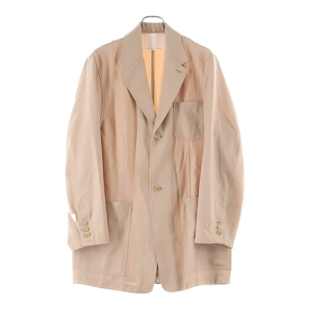 NO BRAND(否ブランド名) NONNOTTE ノ航空マイル CUTAWAY FRONT LONG JACKET カッタウェイ 向こう正面 羊毛 ロング上衣 さくら色 N-23A-028【中古】【度合いB】