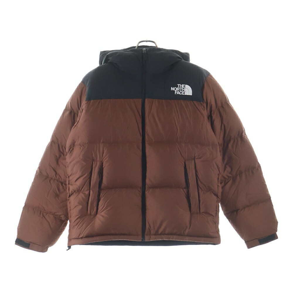 THE NORTH FACE(ザノースフェイス) NUPTSE HOODIE ヌプシ フーディー ロゴエンブロイダリー ジップアップ 落ちこむ上衣 赤銅色/黒いこと ND92331【中古】【度合いB】