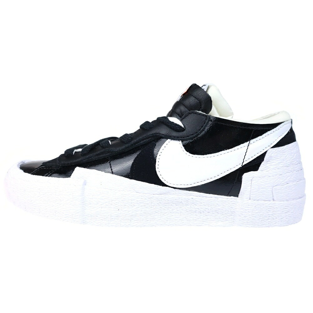 NIKE(ナイキ) ×SACAI Blazer Low Black Patent Leather サカイ スポーツジャケット US9.5/27.5糎 ローカットスニーカー 黒いこと【中古】【座標軸A】