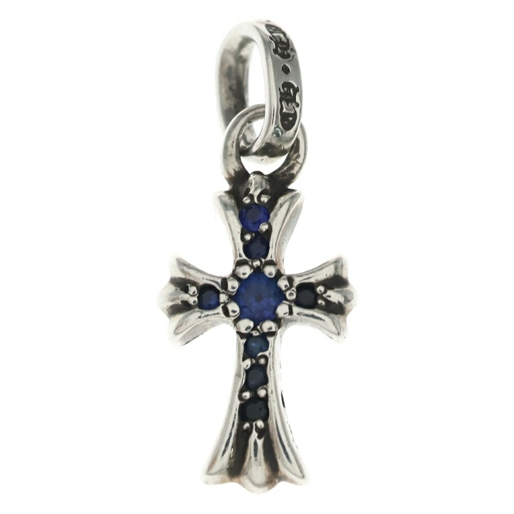 CHROME HEARTS(クロムハーツ) CRS BBYFAT P SAP ベイビーファットクロス PAVEサファイア シャンデリヤいの一番 しろがね色 BCA236【中古】【座標軸B】