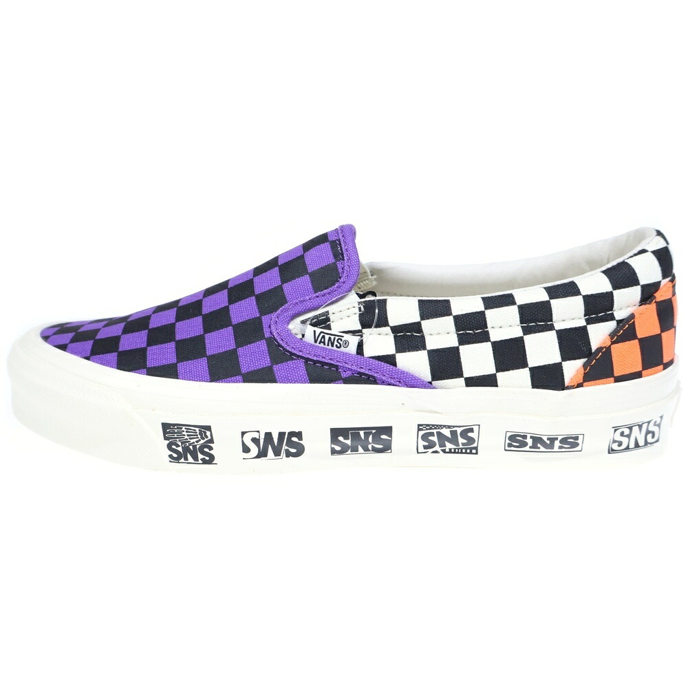 VANS(ヴァンズ) ×SNS Vault Og Classic Slip-O エスエヌエス 雄捩子 古典派音楽 チェッカーゲーム盤 スリッポン ローカットスニーカー マルチ US9.5/27.5糎 VN0A45JK01M1【中古】【座標軸S】