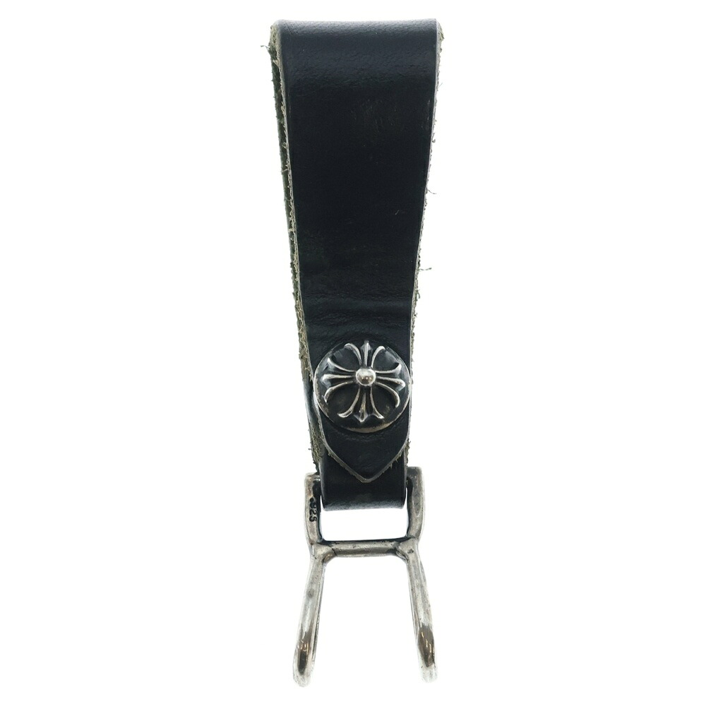 CHROME HEARTS(クロムハーツ) BELT LOOP クロスボールボタンレザーベルトループ しろがね色/黒いこと BCA397【中古】【座標軸B】