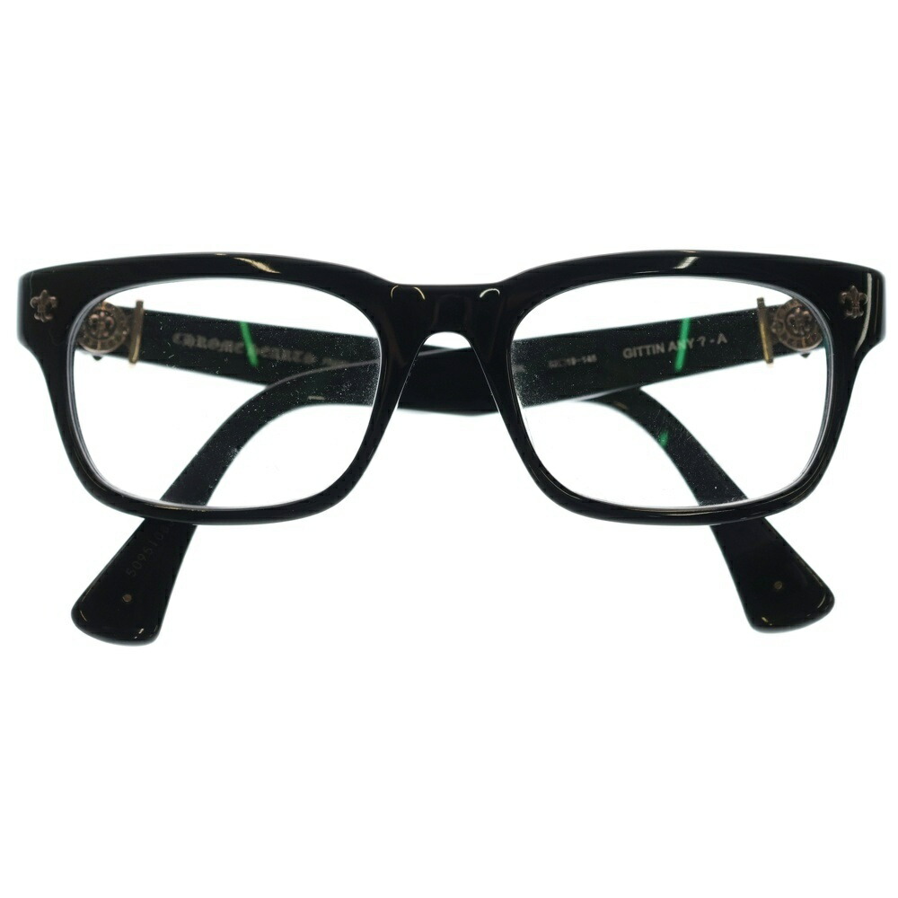 CHROME HEARTS(クロムハーツ) GITTIN ANY？-A BSフレアテンプル ウェリントン 黒眼鏡 眼鏡 黒いこと【中古】【度合いB】
