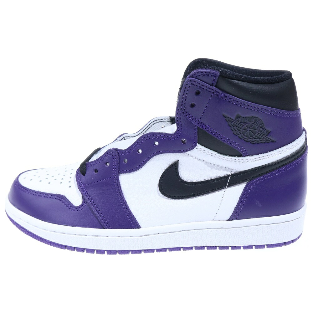 NIKE(ナイキ) AIR JORDAN 1 RETRO HIGH OG COURT PURPLE エアジョーダン1 コートパープル ハイカットスニーカー 白いこと/パープル US8.5/26.5糎 555088-500【中古】【度合いS】 スニーカー-メンズ靴-靴