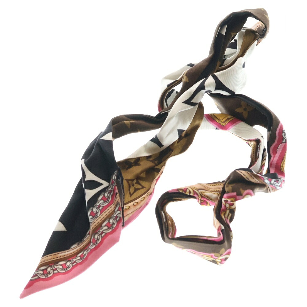 LOUIS VUITTON(ルイヴィトン) バンドーBB アルティメット 絹地えり巻き 黒いこと×白いこと×サクラ色 M76676【中古】【度合いB】