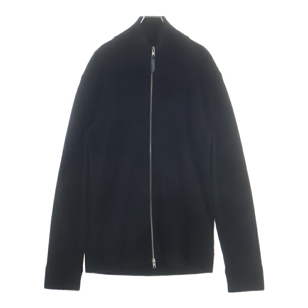 Maison Margiela 4 14(メゾンマルジェラ) 綿織物 羊毛 ジップアップ ドライバーズニット 上衣 ジレー 黒いこと SI1HA0013 S17781【中古】【度合いB】