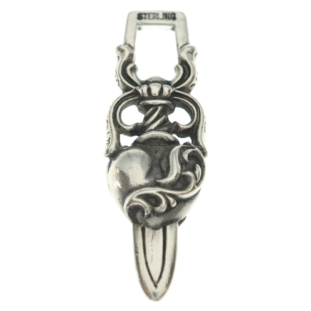 CHROME HEARTS(クロムハーツ) DAGGER HEART ダガーハート シャンデリヤとっ始め しろがね色 BCA243【中古】【度合いB】