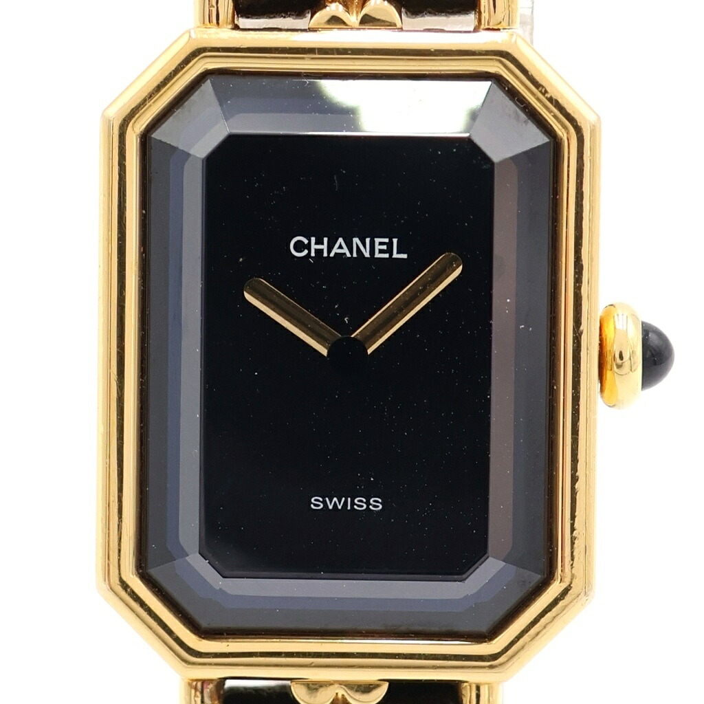 CHANEL(シャネル) プルミエールM 黒文字盤 GP&times;レザー/QZ クォーツ 電池式 腕時計 H0001【中古】【程度B】｜BRING WATCH 店