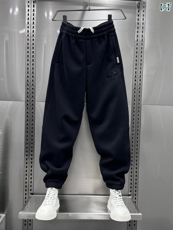 メンズ　ファッション　オシャレ　韓国 秋冬 ベルベット たり カジュアル パンツ メンズファッション レッグ タイ スウェットパンツ