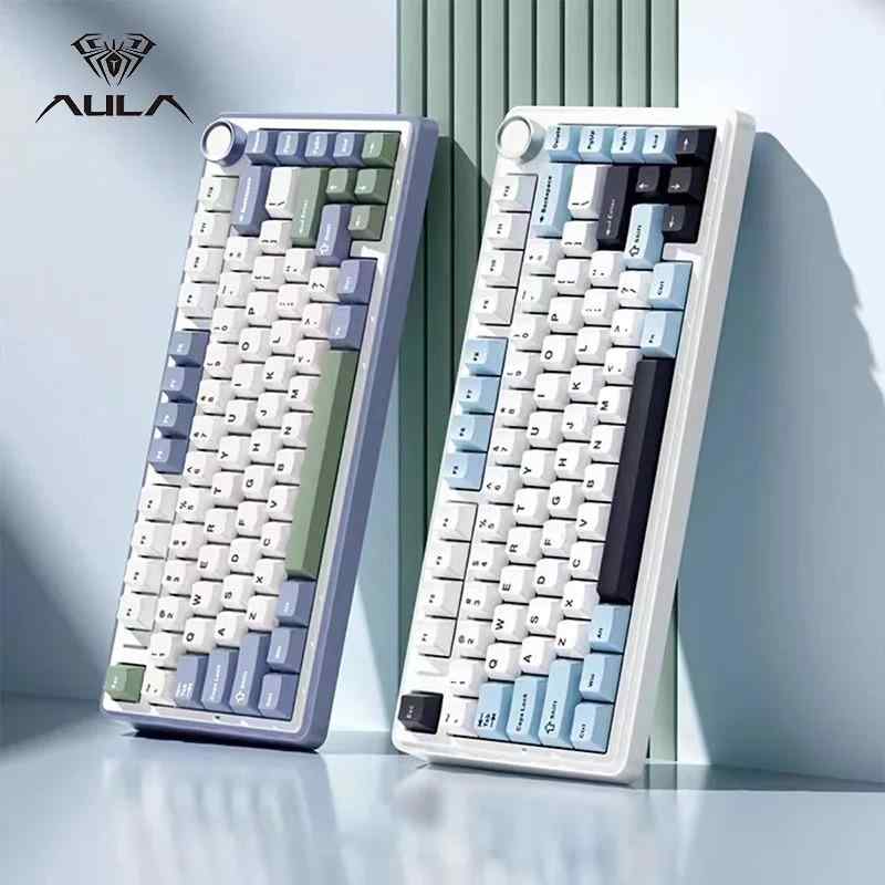 メカニカルキーボード カスタム ガスケット構造 全キー ホットスワップ 無線3モード RGBバックライト コンパクト ABS素材 メカニカル軸 3台マルチペアリング ゲーミング ブラック ホワイト ブルー 7,377円