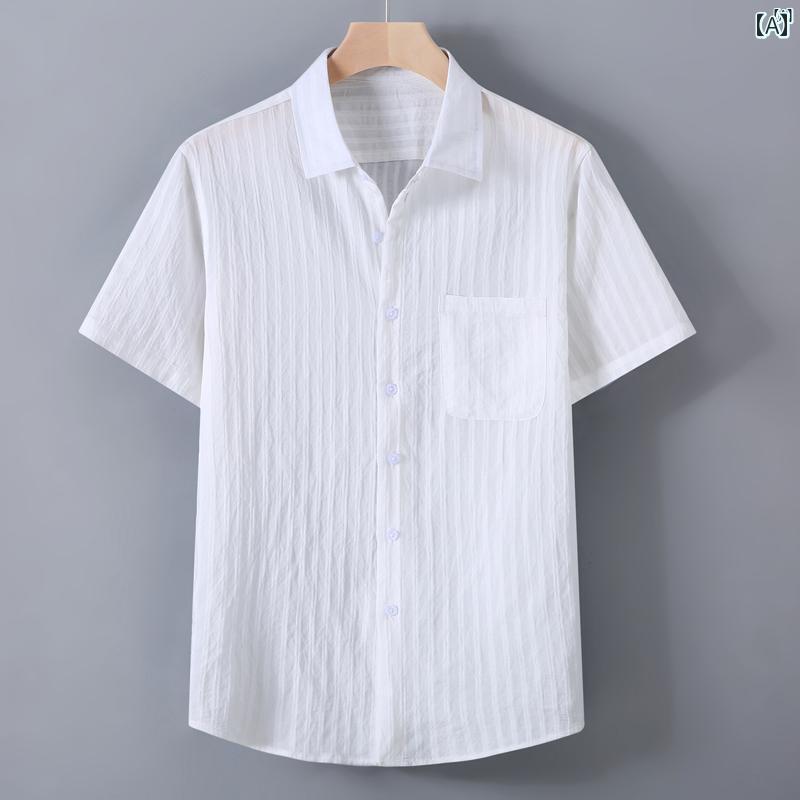 メンズ　ファッション　韓国ファッション　オシャレ　韓国 小柄 フレッシュ 無地 半袖 シャツ メンズ 夏 インチ 服 文学 カジュアル ファッション ホワイト