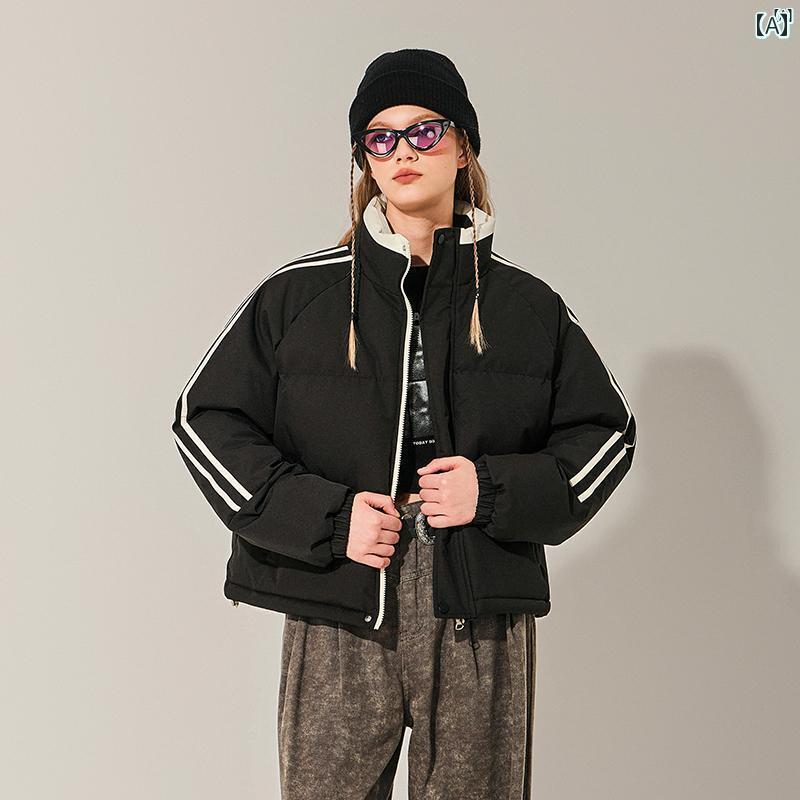 メンズ ファッション 韓国ファッション オシャレ 韓国 スタンドカラー ダウン ジャケット ショート コットン コート レディース 冬 通勤 厚手