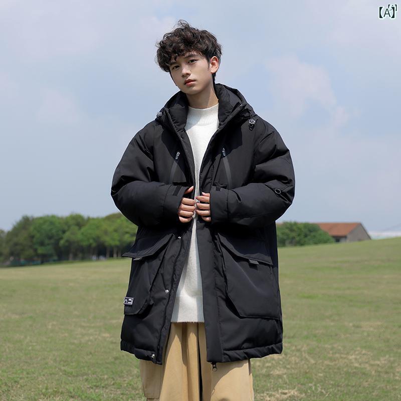 メンズ ファッション 韓国ファッション オシャレ 韓国 Mai Teyou ミドル丈 ダウン ジャケット メンズ 冬 ファッション アウトドア 作業着 厚く 暖かい