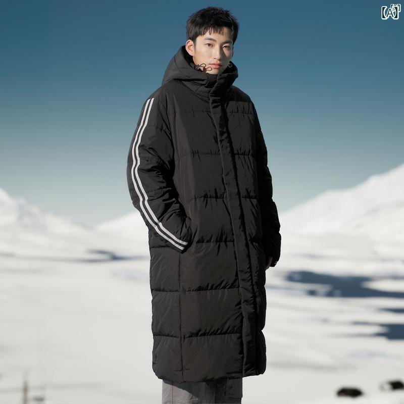 メンズ ファッション 韓国ファッション オシャレ 韓国 eyou ミドル丈 ダウン ジャケット メンズ 冬 ファッション 厚く 暖かい