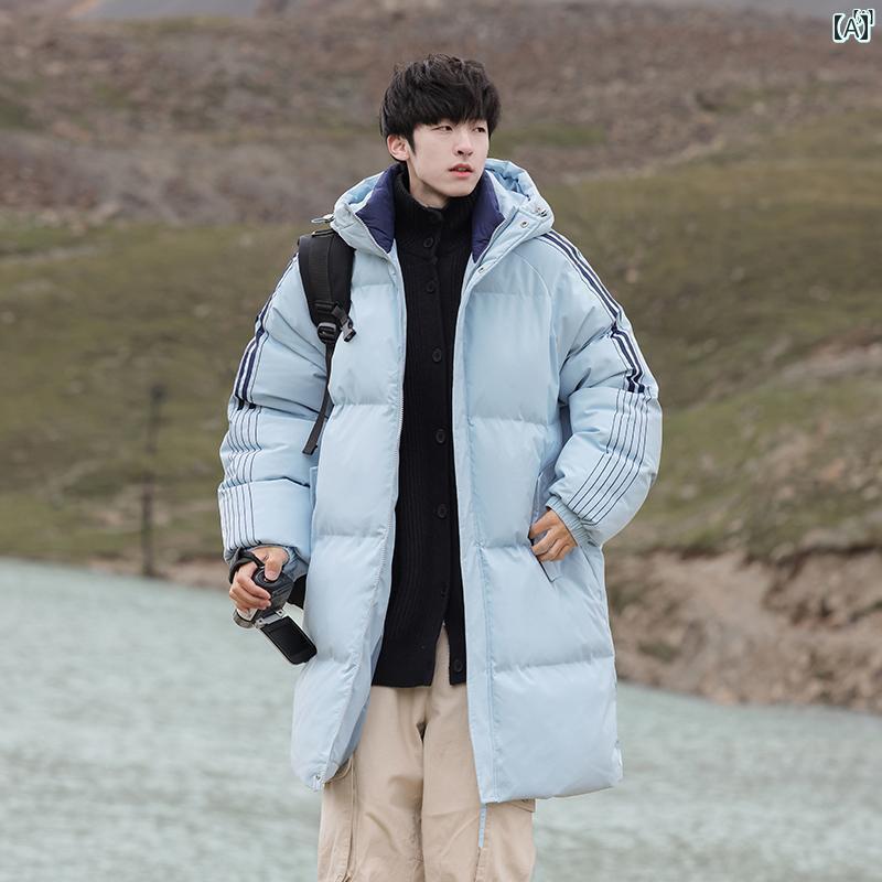 メンズ 流行り物 韓国流行り物 オシャレ 韓国 Matteo ボンネット付き添い人 真っただ中丈 綿織物 厚地の外套 メンズ 冬 心地好い 生あたたかい 上衣
