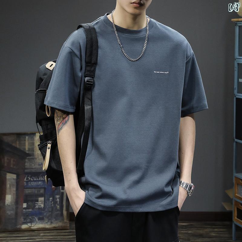 メンズ　男性 ファッション 韓国 オシャレ たり 大歳ストリート 夏 ヘビーウェイト 半袖 Tシャツ たり 大きいサイズトップス アメリカン ラウンドネック 5,279円