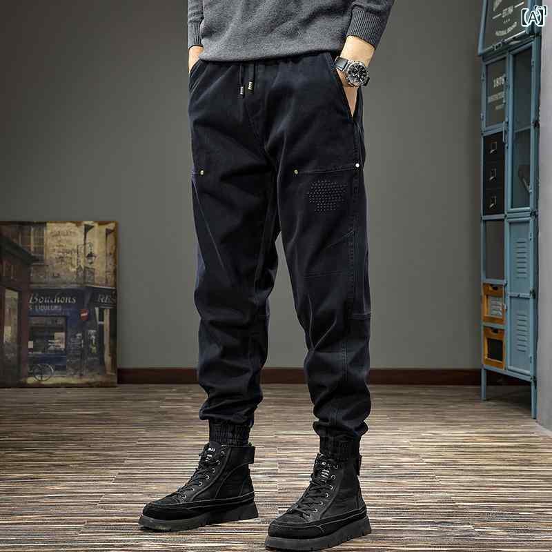 メンズ　男性 ファッション 韓国 オシャレ たり 大歳ストリート アメリカン レトロ 厚手 オーバー オール 男性用 秋 たり 大きいサイズ レギンス カジュアル パンツ