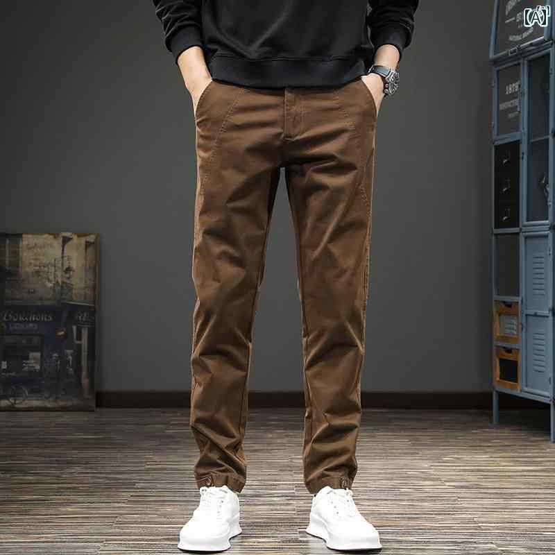 メンズ　ファッション　オシャレ　男性　大歳ストリート 春 ハイエンド レトロ ウォッシュ メンズカジュアル パンツ 韓国 スリム ストレート 快適