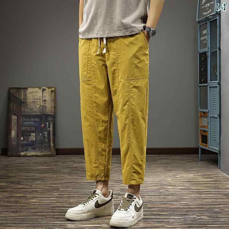メンズ　ファッション　オシャレ　男性　大歳ストリート 春秋 冷感 作業着 八分丈 パンツ メンズ 薄型 ストレート カジュアル アメリカン 九分丈 6,816円