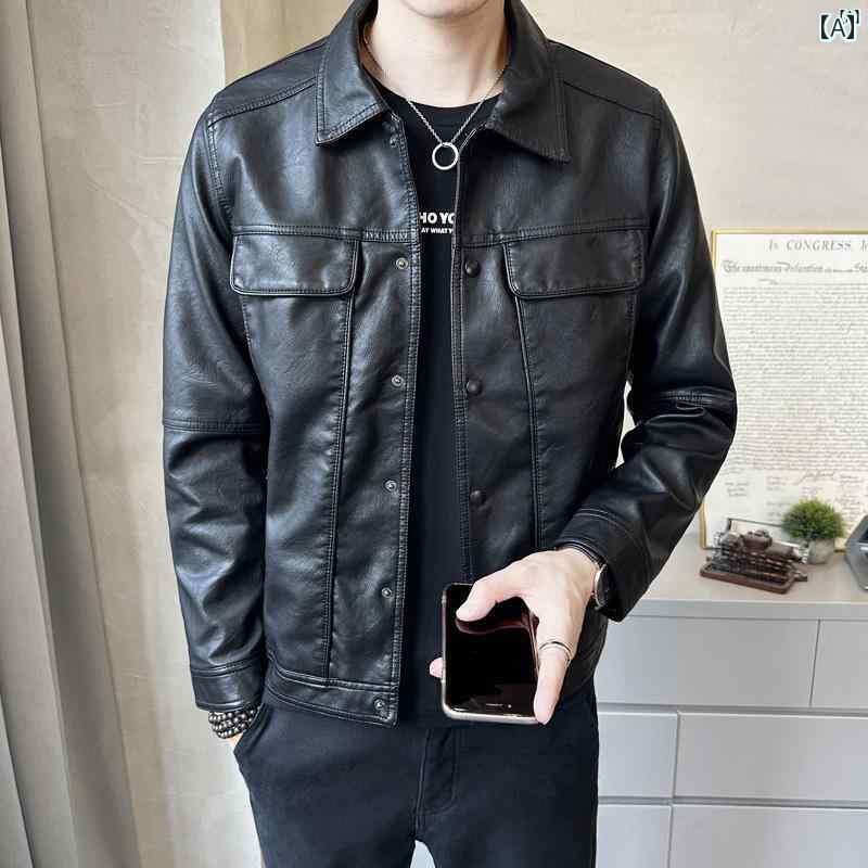 メンズ　ファッション　韓国ファッション　オシャレ　カジュアル　男性用　大歳 紳士服 春秋 ショート レザージャケット メンズ 韓国 スリム オートバイ