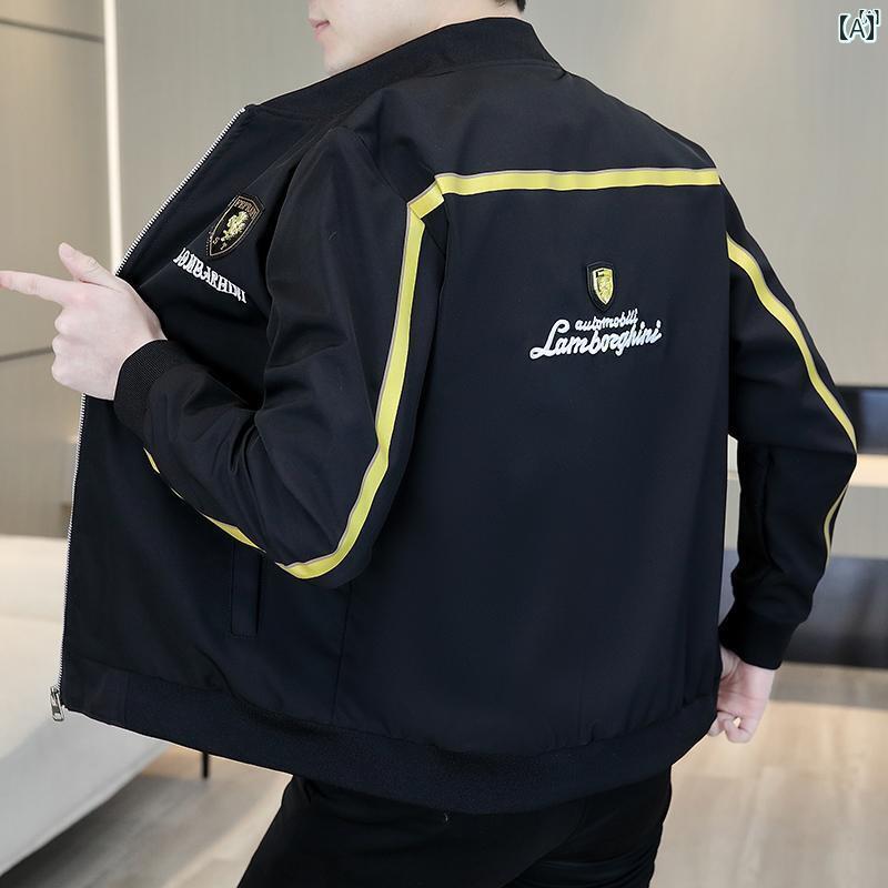 メンズ　ファッション　韓国ファッション　オシャレ　カジュアル　男性用　大歳 春秋 ベースボール カラー ジャケット メンズ 刺繍 ハイエンド カジュアル 14,073円