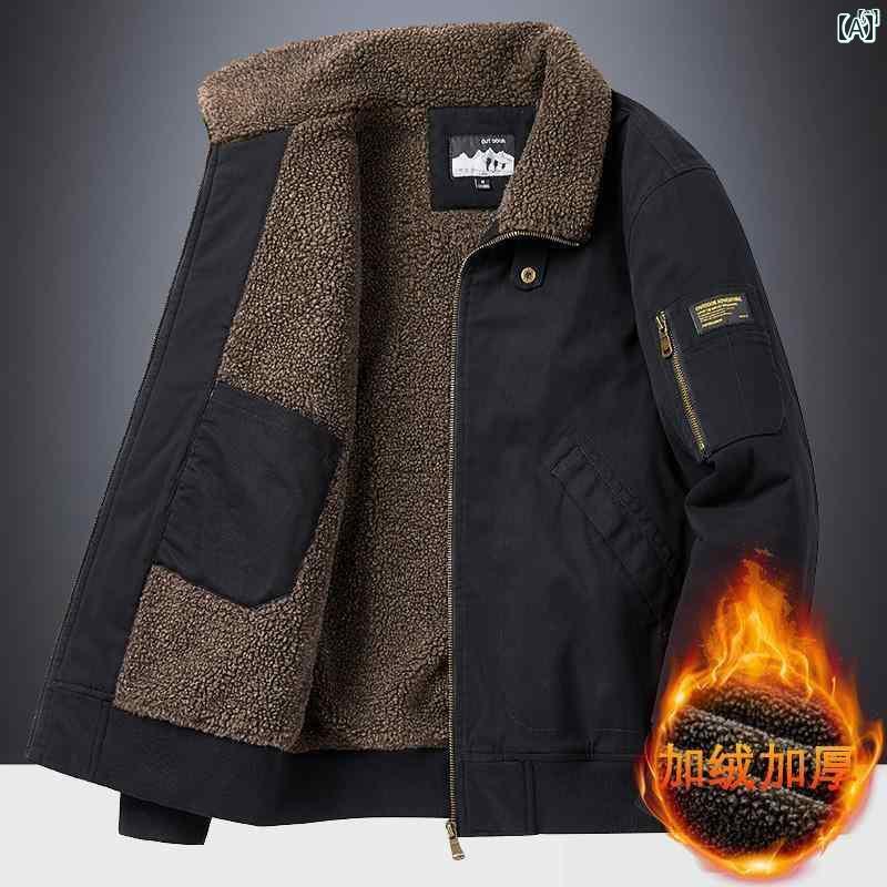 メンズ　ファッション　韓国ファッション　オシャレ　カジュアル　男性用　大歳 アメリカン レトロ ジャケット メンズ 秋冬新 ベルベット 厚く 暖かい 無地 トップ