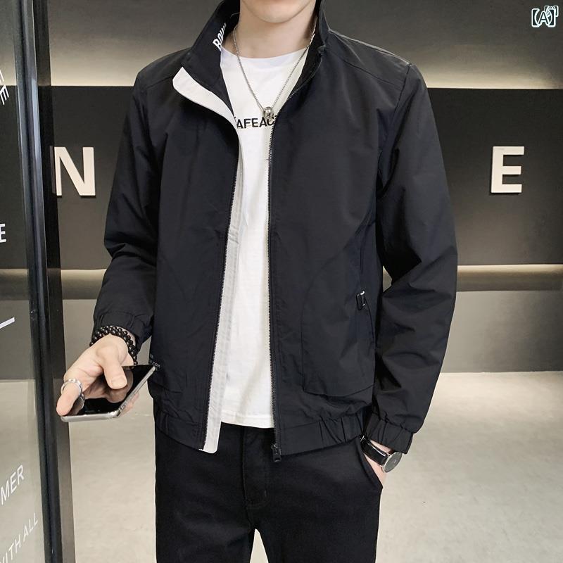 メンズ　ファッション　韓国ファッション　オシャレ　カジュアル　男性用　大歳 スタンドカラー スタジャン ジャケット メンズ 秋冬 スリムフィット 韓国 カジュアル トップス 13,168円