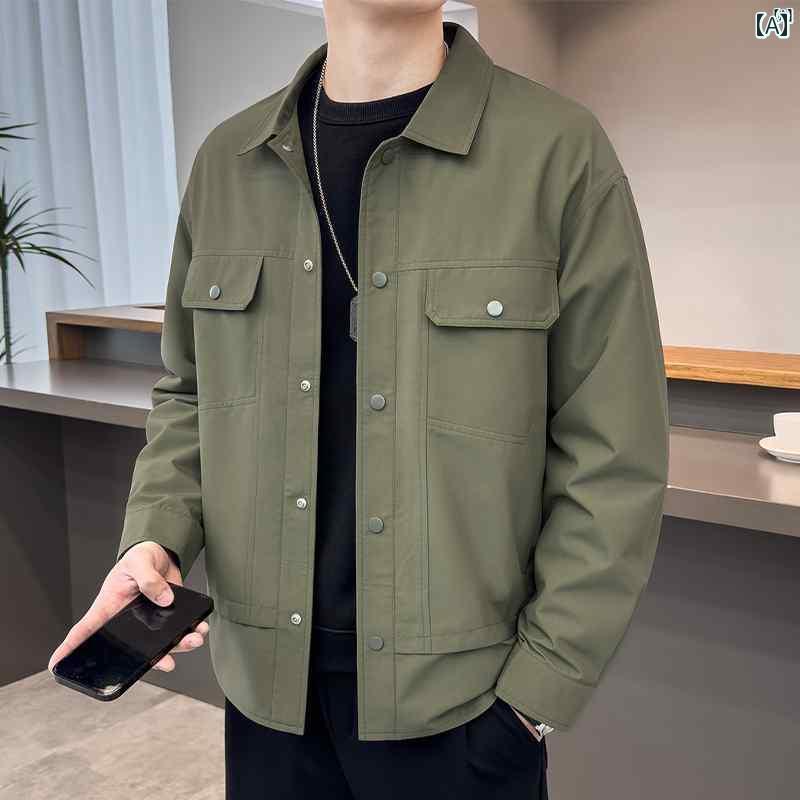 メンズ　ファッション　韓国ファッション　オシャレ　カジュアル　男性用　大歳 ワークウェア シャツ ジャケット メンズ 春秋 ハイエンド 快適 トップス