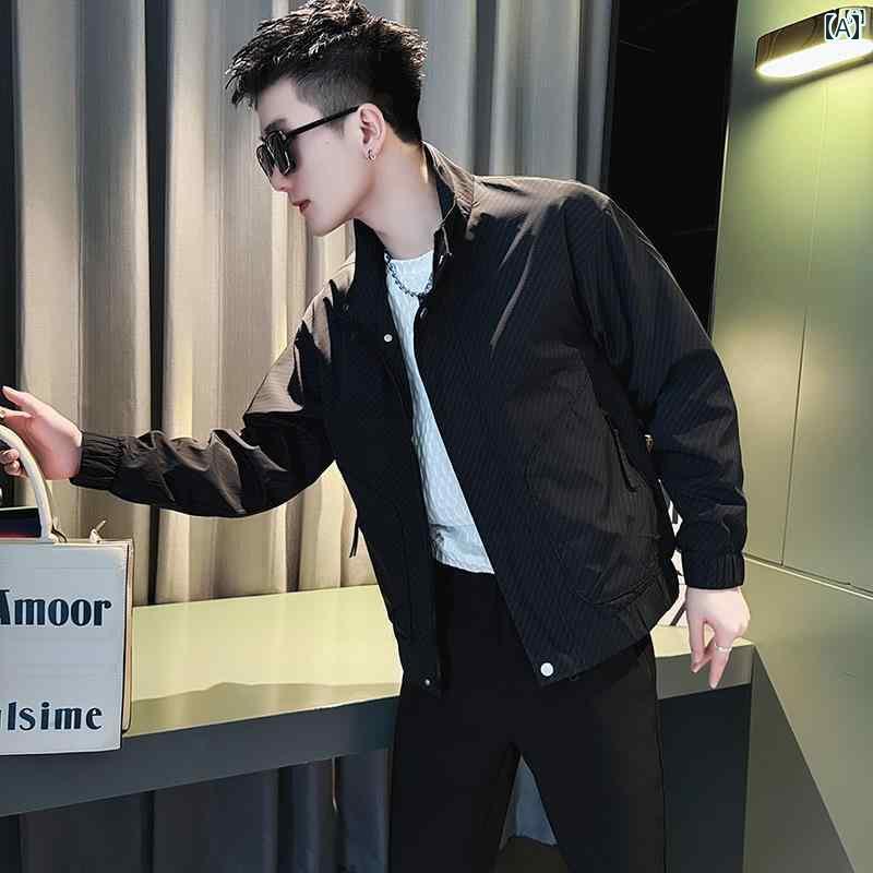 メンズ ファッション 韓国ファッション オシャレ カジュアル 男性用 大歳 春秋 男性用 ワークウェア ツイル ジャケット カジュアル ショート トップ