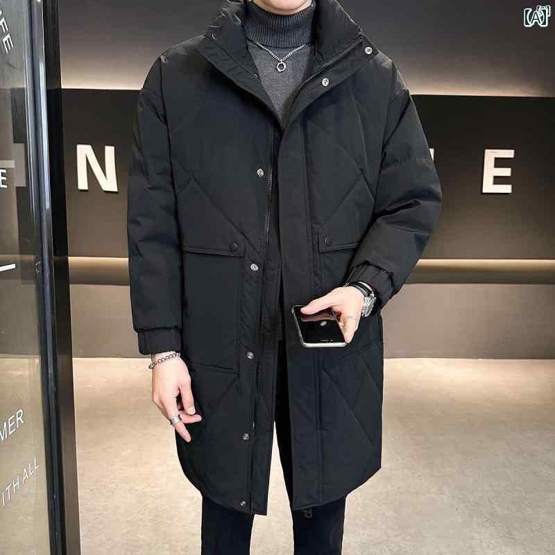 メンズ　ファッション　韓国ファッション　オシャレ　カジュアル　男性用　大歳 ハイエンド ダウン ジャケット メンズ ミドル丈 冬 厚く 暖かい ファッション カジュアル 快適
