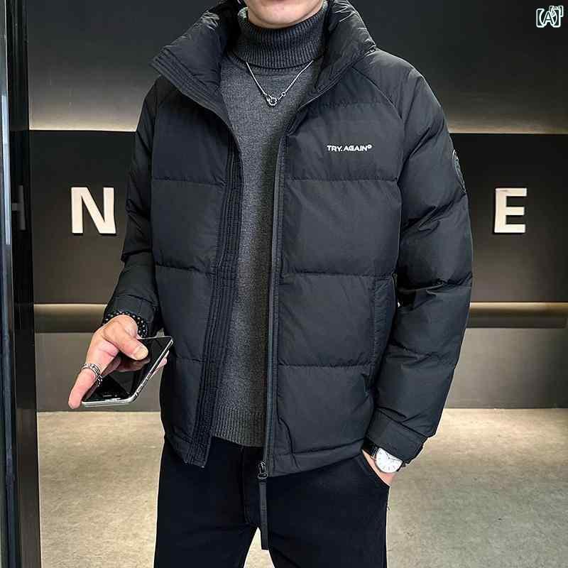 メンズ　ファッション　韓国ファッション　オシャレ　カジュアル　男性用　大歳 ファッション ライト 高級 ダウン ジャケット 冬 メンズ スタンドカラー ストリート ソリッド ホワイトダックダウン 17,138円