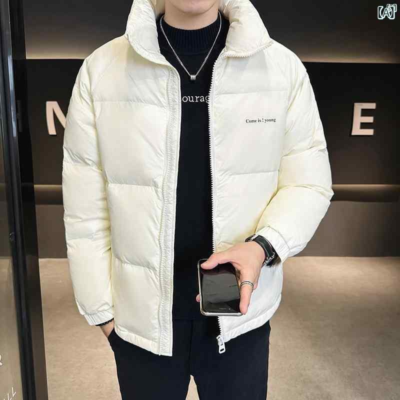 メンズ　ファッション　韓国ファッション　オシャレ　カジュアル　男性用　大歳 ハイエンド 軽量 ダウン ジャケット メンズ スタンドカラー 冬 ショート パン コート 厚手