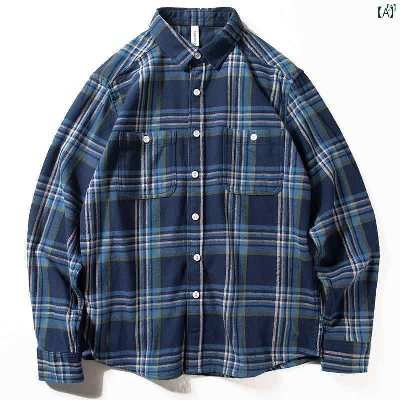 メンズ　ファッション　男性用　カジュアル　オシャレ チェック柄 シャツ メンズ 春秋 たり シンプル アメカジ レトロ コットン 長袖 トップス