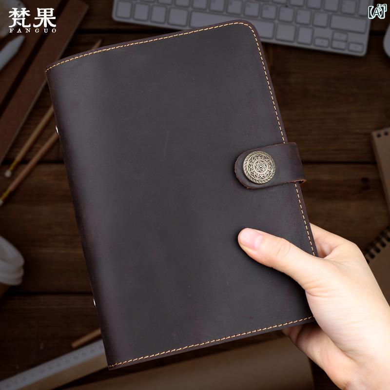革 今めかしい メンズ  革 牛皮 手元 帳 旅行 万覚え帳 レトロ おぼえ書き 整理保存用具 当用日記 A 6 なめし革 下がき 書き付け