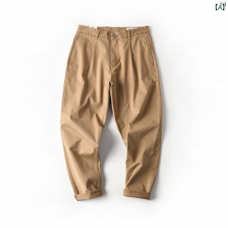 メンズ　男性　メンズファッション　オシャレ　カジュアル 和風 コットン ウォッシュ スプラッシュ インク ワイド レッグ テーパード オーバー オール パンツ 春 0855