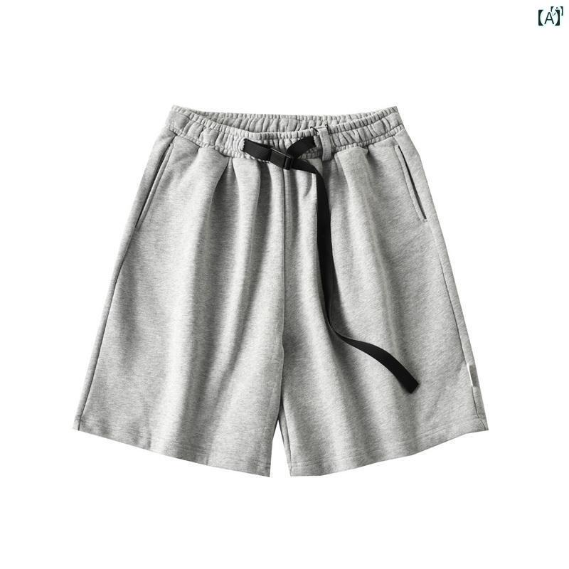 メンズ　男性　メンズファッション　オシャレ　カジュアル 単品 パープル レーベル コットン テリー ショート パンツ エッジ 付き 男子用 五分丈 式 ミディアム