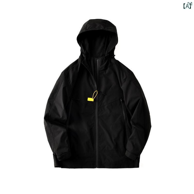 ブラック＆ホワイト　フード付きジャケット M foc169-01.jpg