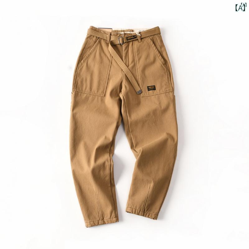 メンズ　男性　メンズファッション　オシャレ　カジュアル アメリカンコットン 裏起毛 厚手 テーパードストレート 暖かい ワークウェア カジュアル パンツ 男性用 秋冬 0661 6,205円