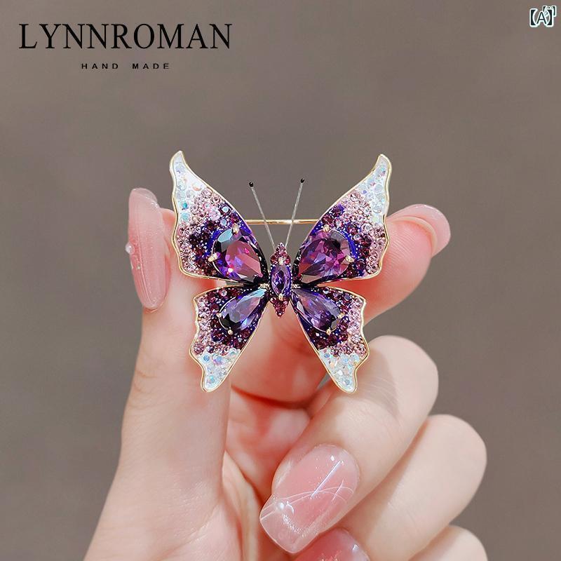 レディース 付属品 小物 可愛らしい 好いたらしい 流行り物 オシャレ LYNNROMAN 御膳上等 幻想曲 紫 蝶 胸飾り ハイエンド 胸花 付属品