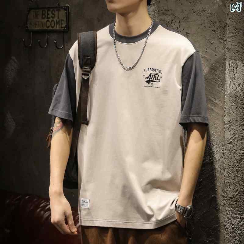 メンズ　ファッショオン　オシャレ　カジュアル　男性 アメリカン ラグランスリーブ ヘビーウェイト Tシャツ 夏 イン プリント ラウンドネック コットン 大きいサイズ 半袖 ボーイズ