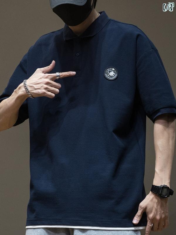 メンズ　ファッション　オシャレ　カジュアル　男性 アメカジ 半袖 ポロシャツ たり 大きいサイズ Tシャツ 夏 ボーイズ ポロ カラー 夏服 男性用