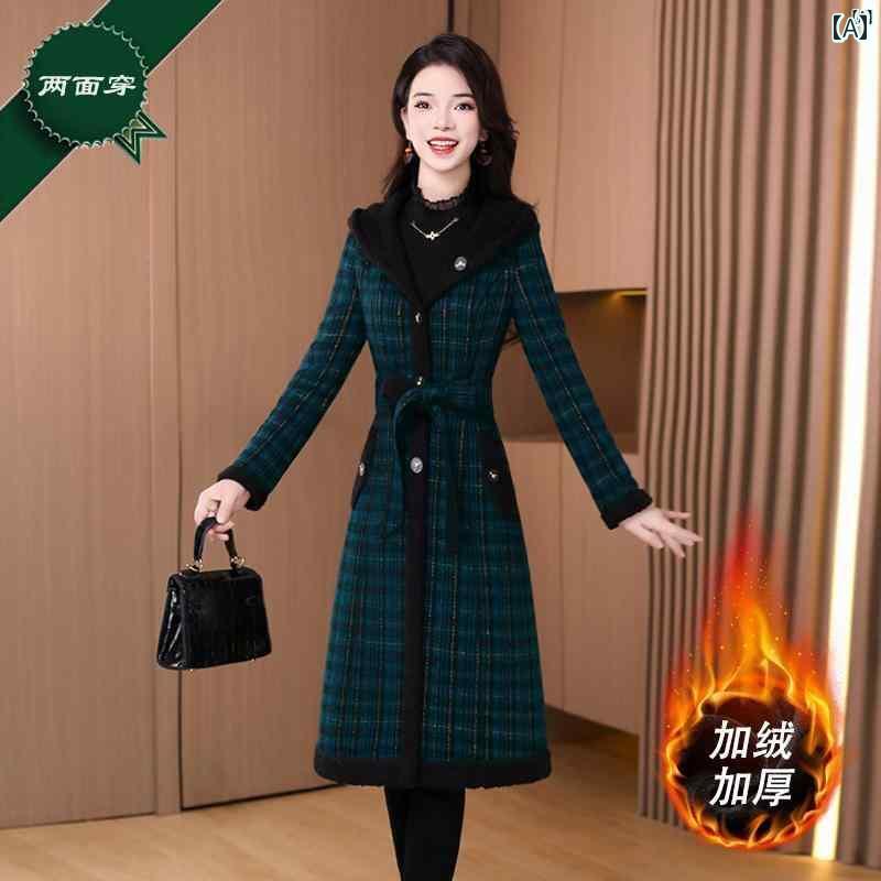レディース レディース ファッション 上品　オシャレ　綺麗 ウール コート ホット 秋冬 ミドル丈 レディ リッチ ママ 小柄 香り 14,926円