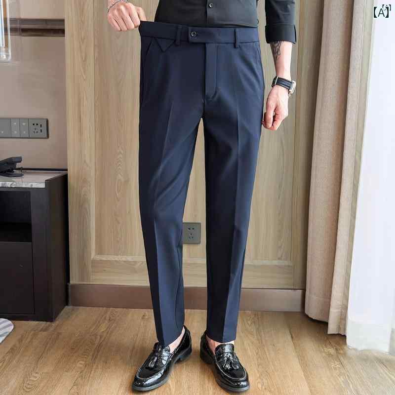 男性　オシャレ　かっこいい　カジュアル 春秋 男性用 九分丈 ズボン 若々しい カジュアル パンツ スリムフィット ビジネス スーツ
