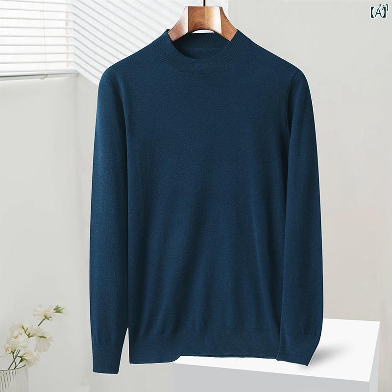メンズ　ファッション　オシャレ　カジュアル　男性 上品 男性 ニット セーター Tシャツ 春秋 薄手 ハーフ タートルネック 無地 柔らかい 肌 優しい シャツ