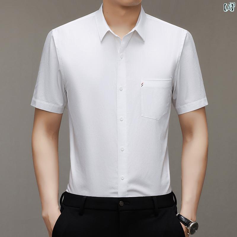 メンズ　ファッション　オシャレ　カジュアル　男性 上品 本店 コットン 半袖 シャツ 夏服 100 ポケット 付き 半 そ 男性
