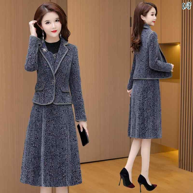 レディース レディース ファッション 上品　オシャレ　綺麗 ウール アウター スーツ 秋冬 ハイエンド ファッション ドレス